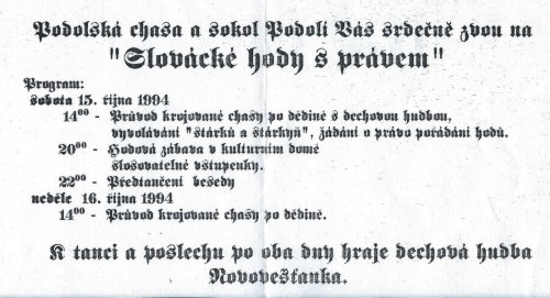 Hody v Podolí - 15.10.1994