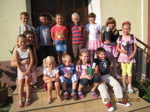 Prváčci ze ZŠ Podolí - 1.9.2015