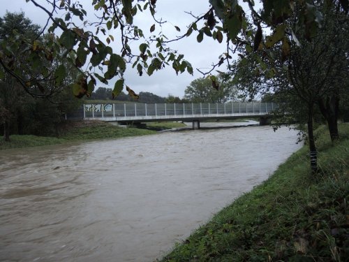 Vysoká hladina Olšavy v Podolí - 14.10.2020