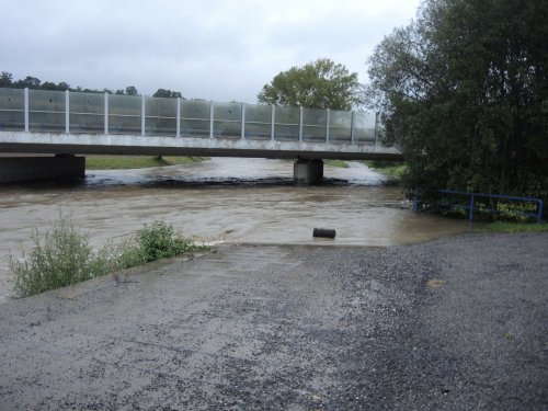 Vysoká hladina Olšavy v Podolí - 14.10.2020
