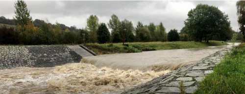 Vysoká hladina Olšavy v Podolí - 14.10.2020
