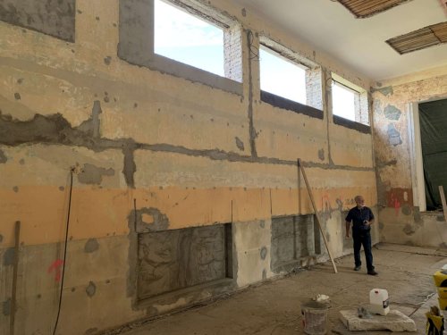 Průběh rekonstrukce kulturního domu v Podolí - 17.12.2021