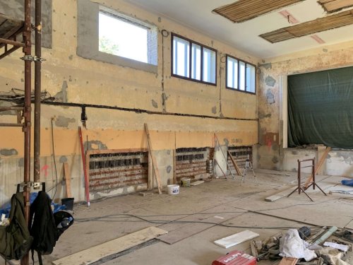 Průběh rekonstrukce kulturního domu v Podolí - 17.12.2021