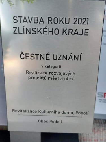 Kulturní dům získal čestné ocenění v soutěži Stavba roku 2021 - 19.6.2022