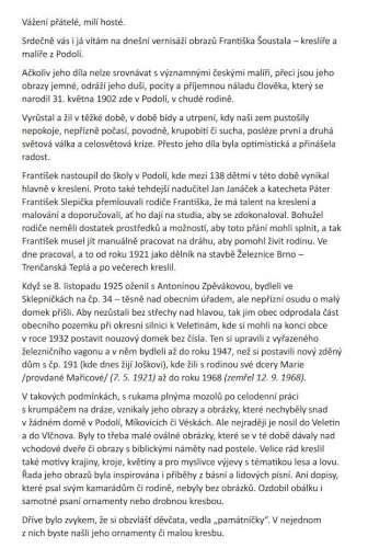 Vernisáž obrazů Františka Šoustala - 13.10.2023