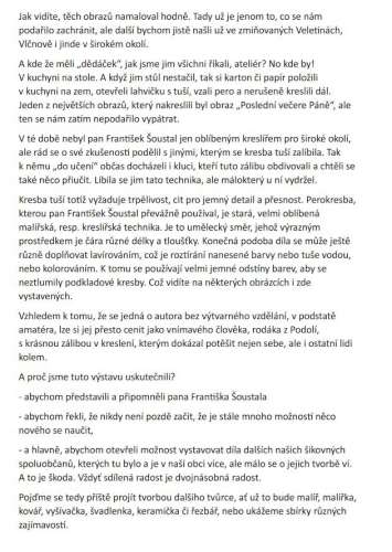 Vernisáž obrazů Františka Šoustala - 13.10.2023